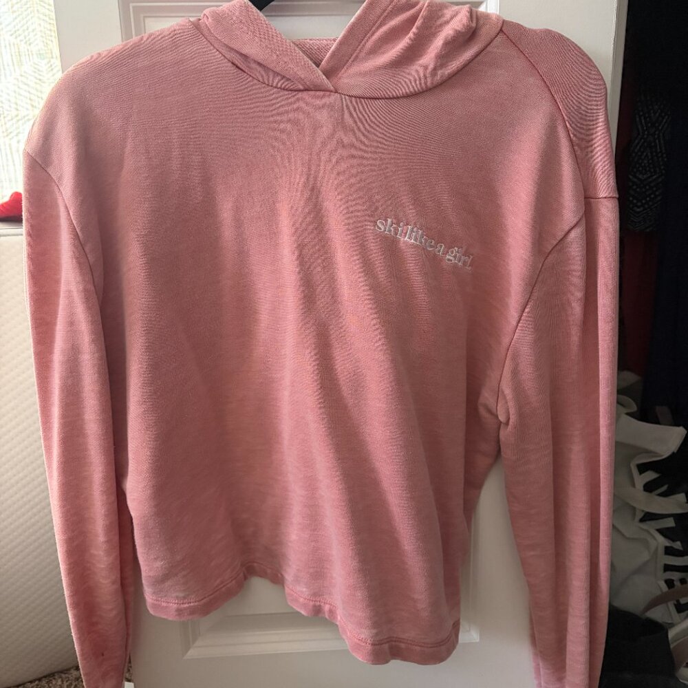 Ski Like a Girl cotton hoodie medium